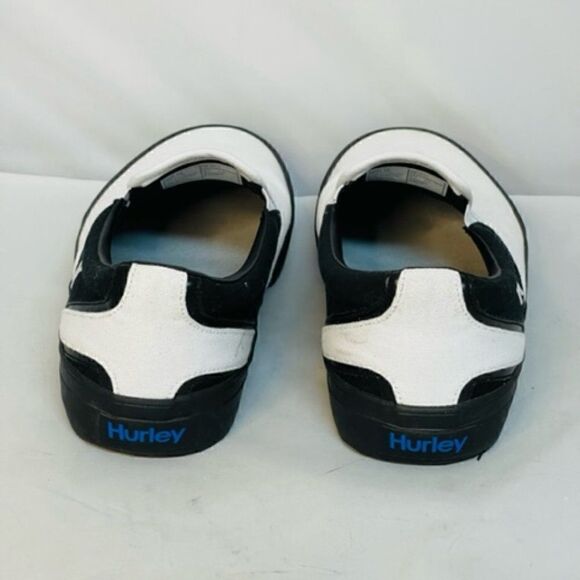 Hurley Men's Black and White Slip-On Sneakers - Picture 5 of 7
